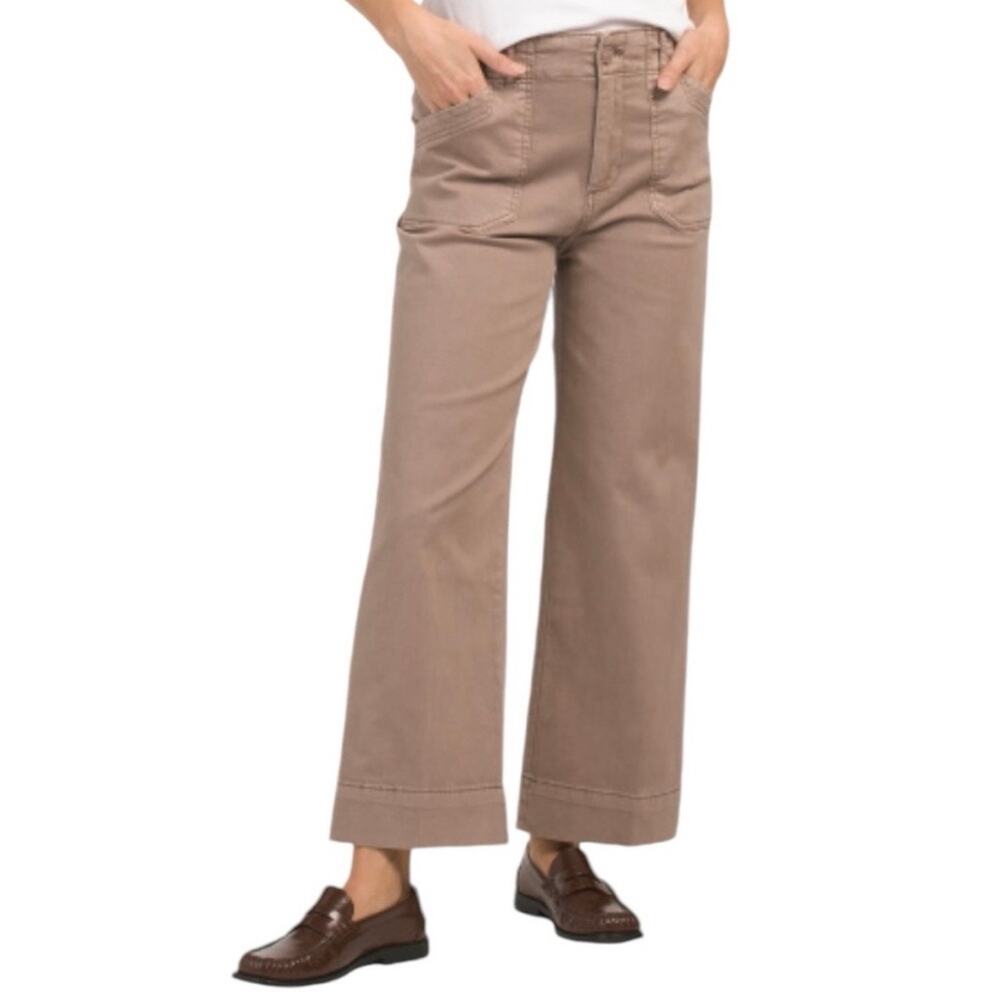 Bagatelle Tan High Rise Wide Leg Cropped Utility Pants Size 2